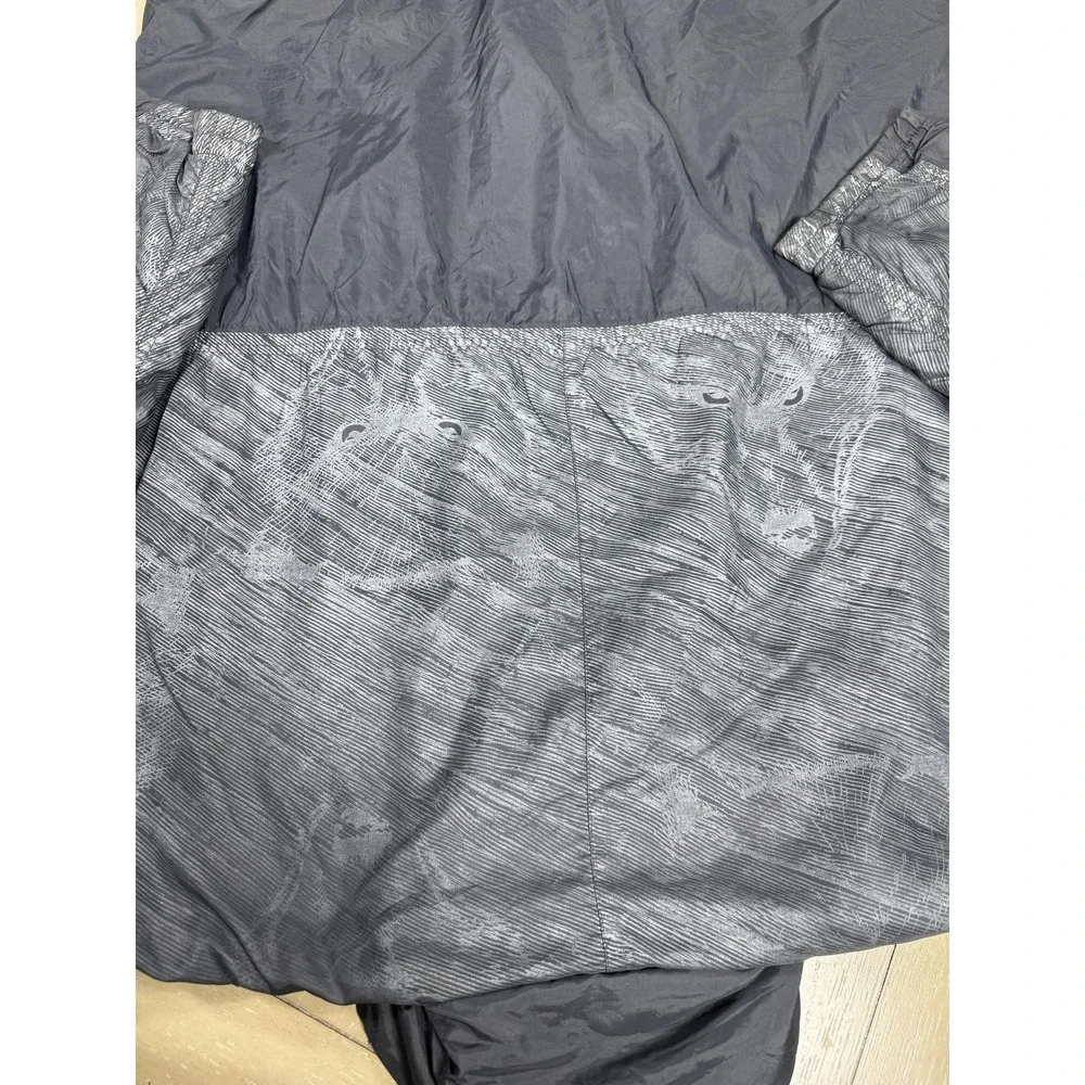 Vintage Luhta Jacket Mens 48 Large Gray Winterspeed Wolf‎ Print Ski Puffer 90s
